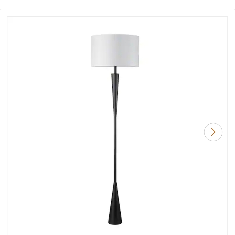 GLOBE Electric Novogratz X Temple 70 in. Matte Black Floor Lamp with White Fabri